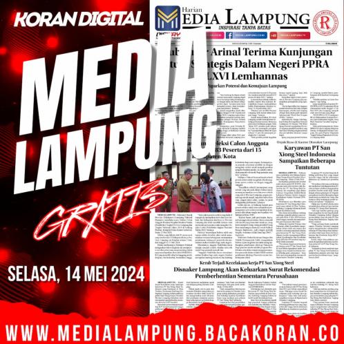Koran Digital Media Lampung Edisi Selasa, 14 Mei 2024